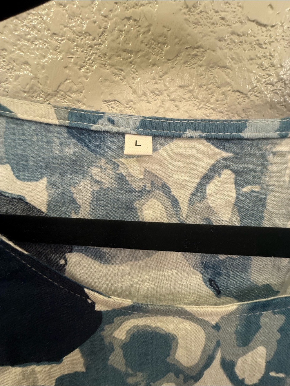 Lagenlook Inspired Blue Abstract Print Tiered Maxi Dress Cotton Blend S- Large - Picture 7 of 17